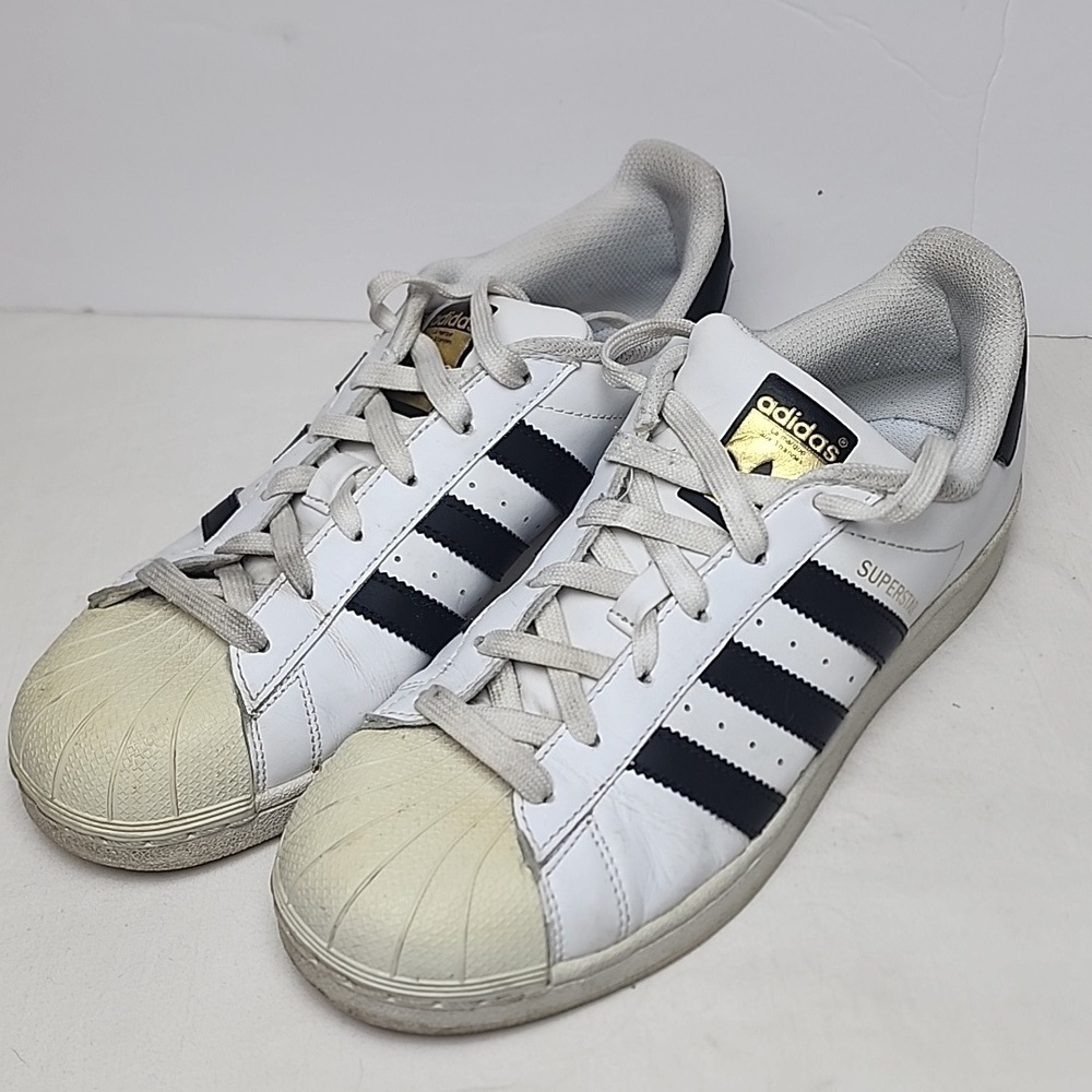 Adidas Superstar Black White Shell Toe Sneakers C77124 Mens Size 7 - Picture 1 of 9